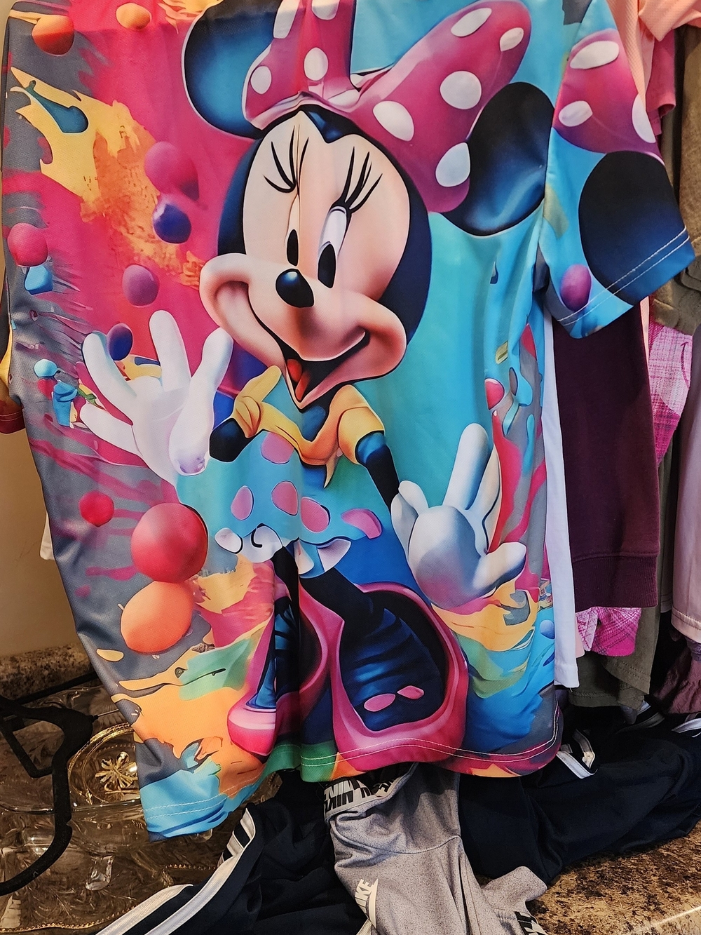 Womens Minnie Mouse Multicolor Graphic Tee XL New Without Tags